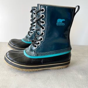 SOREL 1964 Premium Blue Patent Leather
Winter Waterproof Boots  Size 6.5…